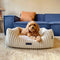 NEW COLLECTION: Low Front Cream Velour Corduroy Bolster with Removable Parts