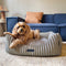 NEW COLLECTION: Low Front Grey Velour Corduroy Bolster with Removable Parts