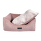 NEW COLLECTION: Low Front Pink Micro Corduroy Bolster with Removable Parts