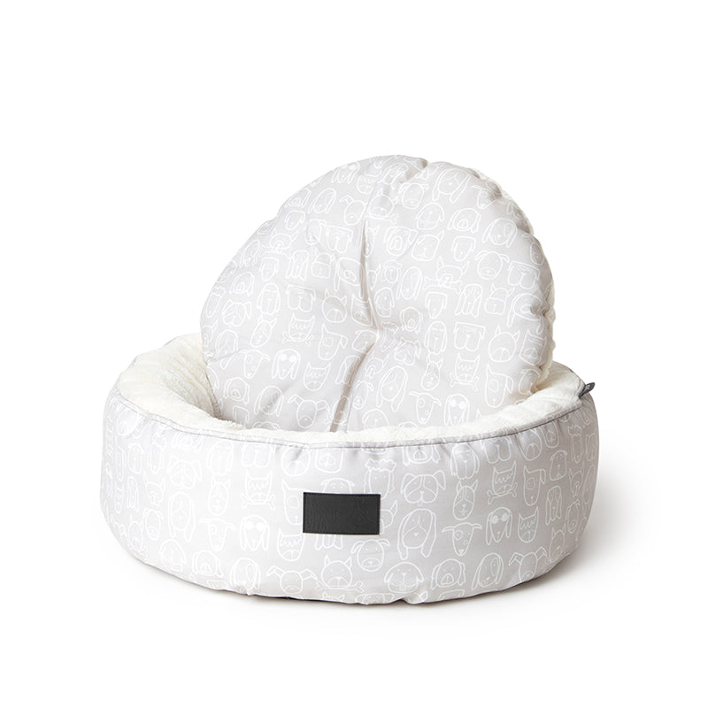 Dog Central Taupe Removable Cushion Round Bed