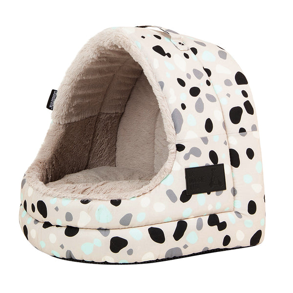 Leo Spot Taupe Hooded Pet House