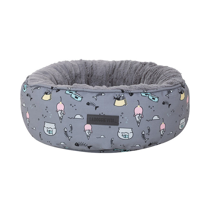 Moggy Treats Grey Reversible Donut