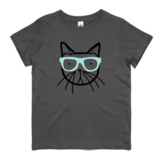 Kitty Club Charcoal Kids Unisex T-Shirt