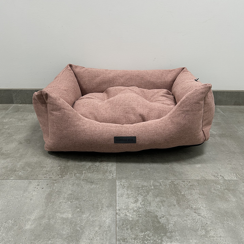 SAMPLE SALE: Low Front Pink Upholstery style Bolster