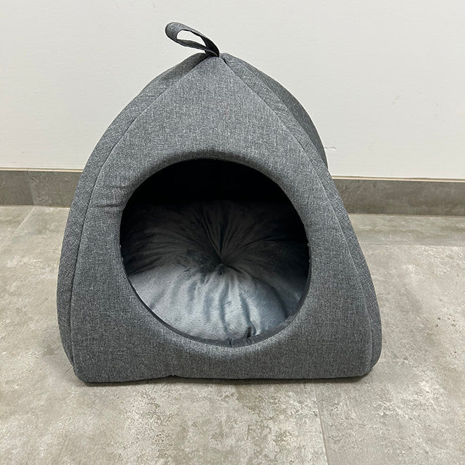 SAMPLE SALE: Charcoal Pet Igloo with removable cushion