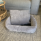 SAMPLE SALE: Grey Bolster Bed with Grey Fur Trim