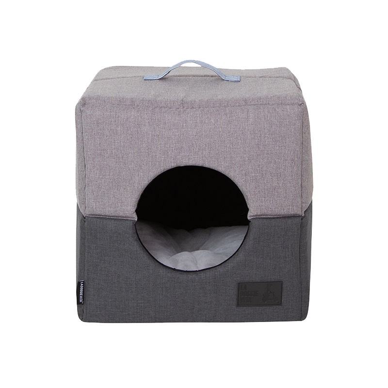 Water Resistant Two Tone Charcoal Grey Oxford Cat Cube