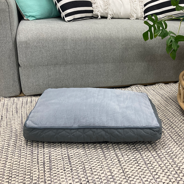 SAMPLE SALE: Grey Fur Top Pillow Bed - Small