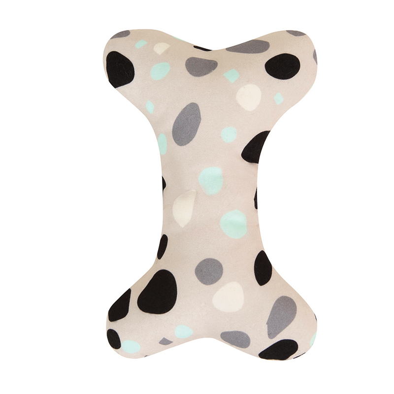Leo Spot Taupe Bone Toy with Squeaker