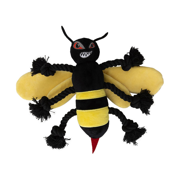Buzz-Off Bee Rope & Plush Toy with Squeaker
