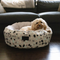 Leo Spot Taupe Removable Cushion Round Bed