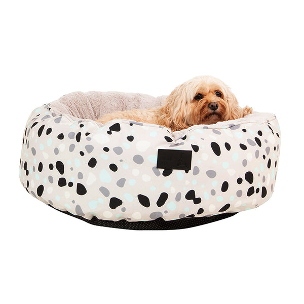 Leo Spot Taupe Removable Cushion Round Bed