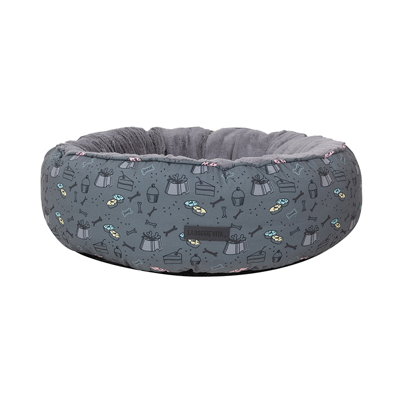 Dog Treats Charcoal Removable Cushion Round Bed