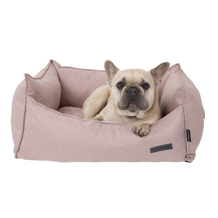 Luxe Trim Pink High Side Bed with Removable Parts La Doggie Vita
