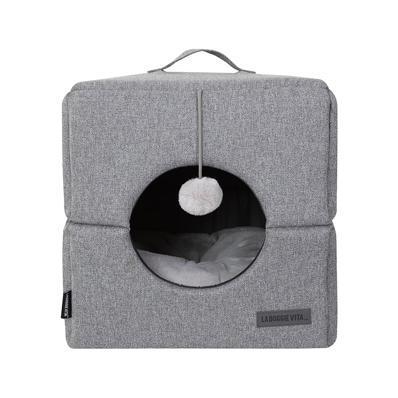 NEW COLLECTION: Como Grey Cat Cube with Pom Pom