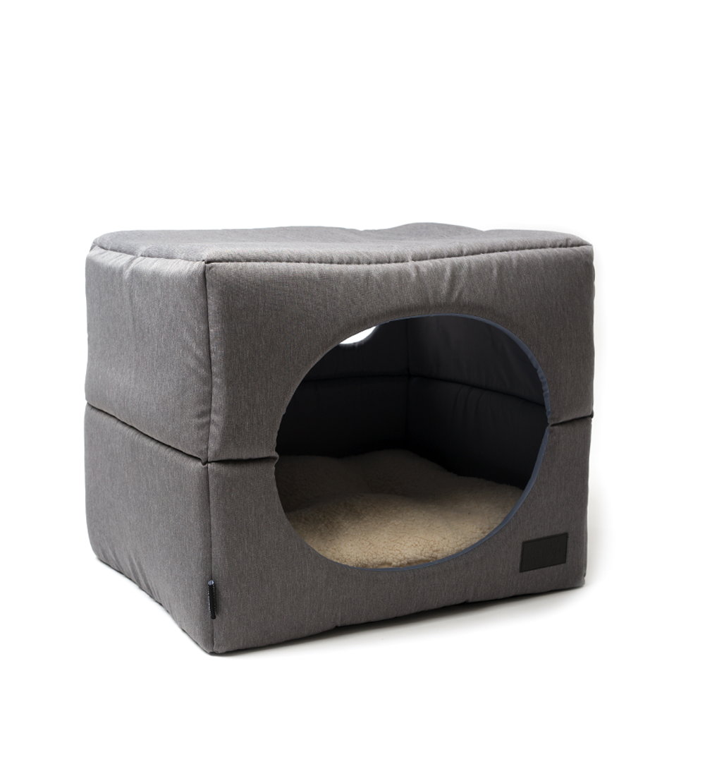 Water Resistant Dog Cube Grey