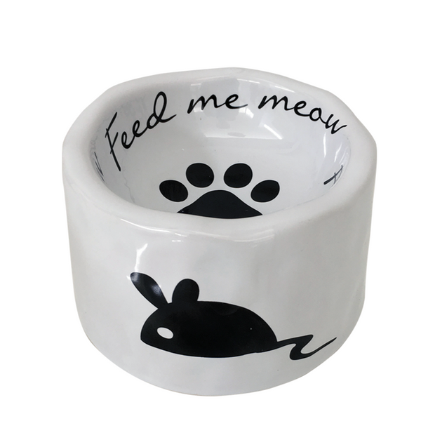 Feed Me Meow Ceramic Cat Bowl - Mouse
