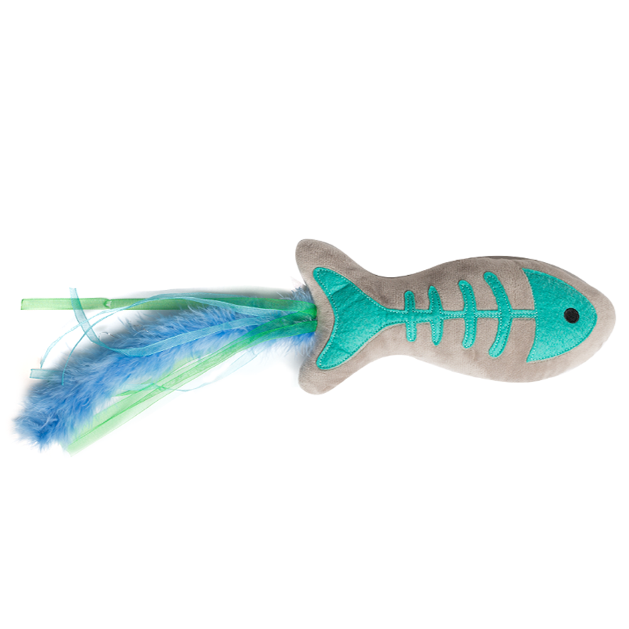 50% OFF! ON SALE! Gone Fishin' Plush Cat Toy With Feather and Bell