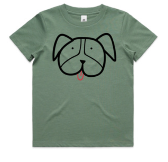 Tongues Out Khaki Kids Unisex T-Shirt